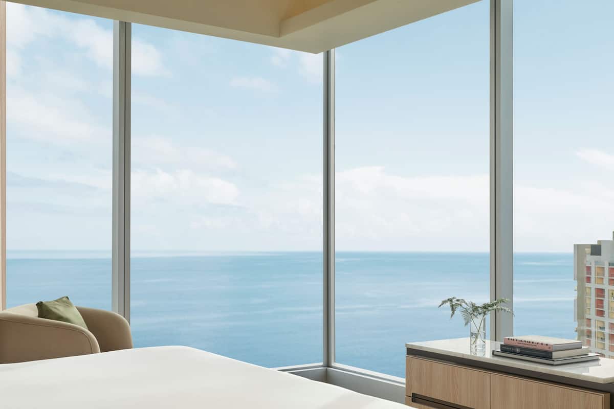 grand room, 1 king bed, sea view | in-room safe, desk, laptop workspace, blackout curtains