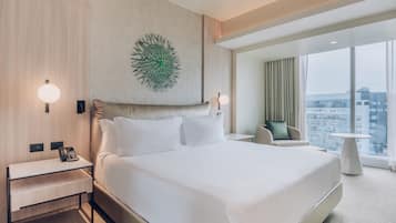 In-room safe, desk, laptop workspace, blackout drapes