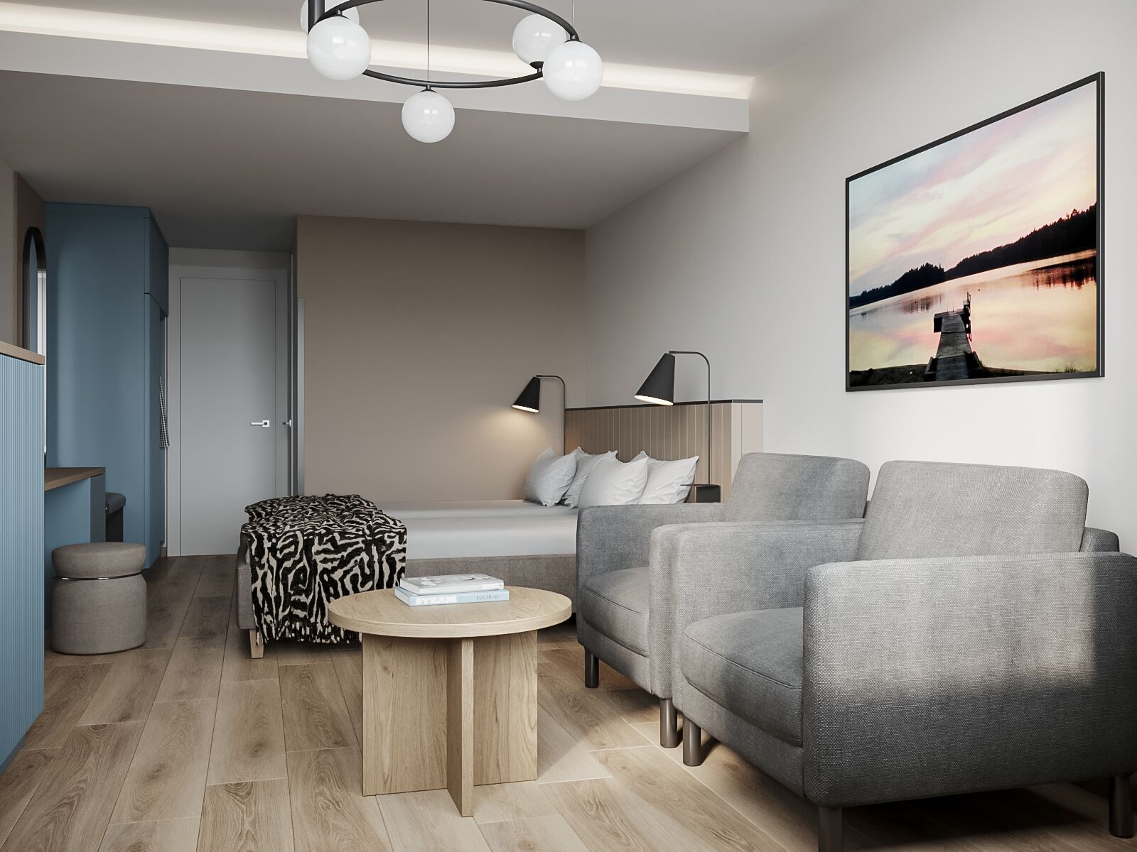 WOW Double/Twinroom (Lofts) | Tallelokero huoneessa, kannettavalle tietokoneelle sopiva työtila