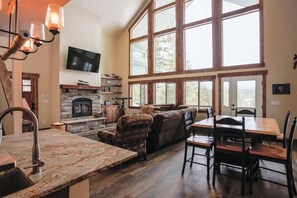 Smart TV, fireplace, video games, books