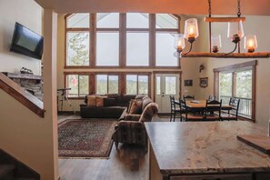 Smart TV, fireplace, video games, books