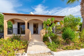 Villa | Exterior - Villa Eleni Large Private Pool Walk to Beach Sea Views A C Wifi Car Not Required Eco-friendly - 1840 (Pegeia)