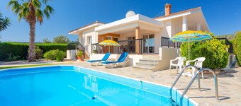Villa Chrystalla Large Private Pool Walk to Beach Sea Views A C Wifi - 2186