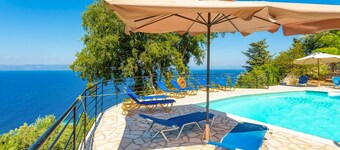 Villa Nefeli Large Private Pool Walk to Beach Sea Views A C Wifi Car Not Required - 2295