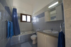 Villa | Bathroom | Hair dryer, towels - Villa Fostira Large Private Pool Walk to Beach A C Wifi Eco-friendly - 2402 (Polis)