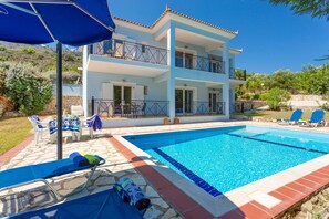Villa - Skala Villa Blue Large Private Pool Walk to Beach Sea Views A C Wifi - 2824 (Kefalonia)