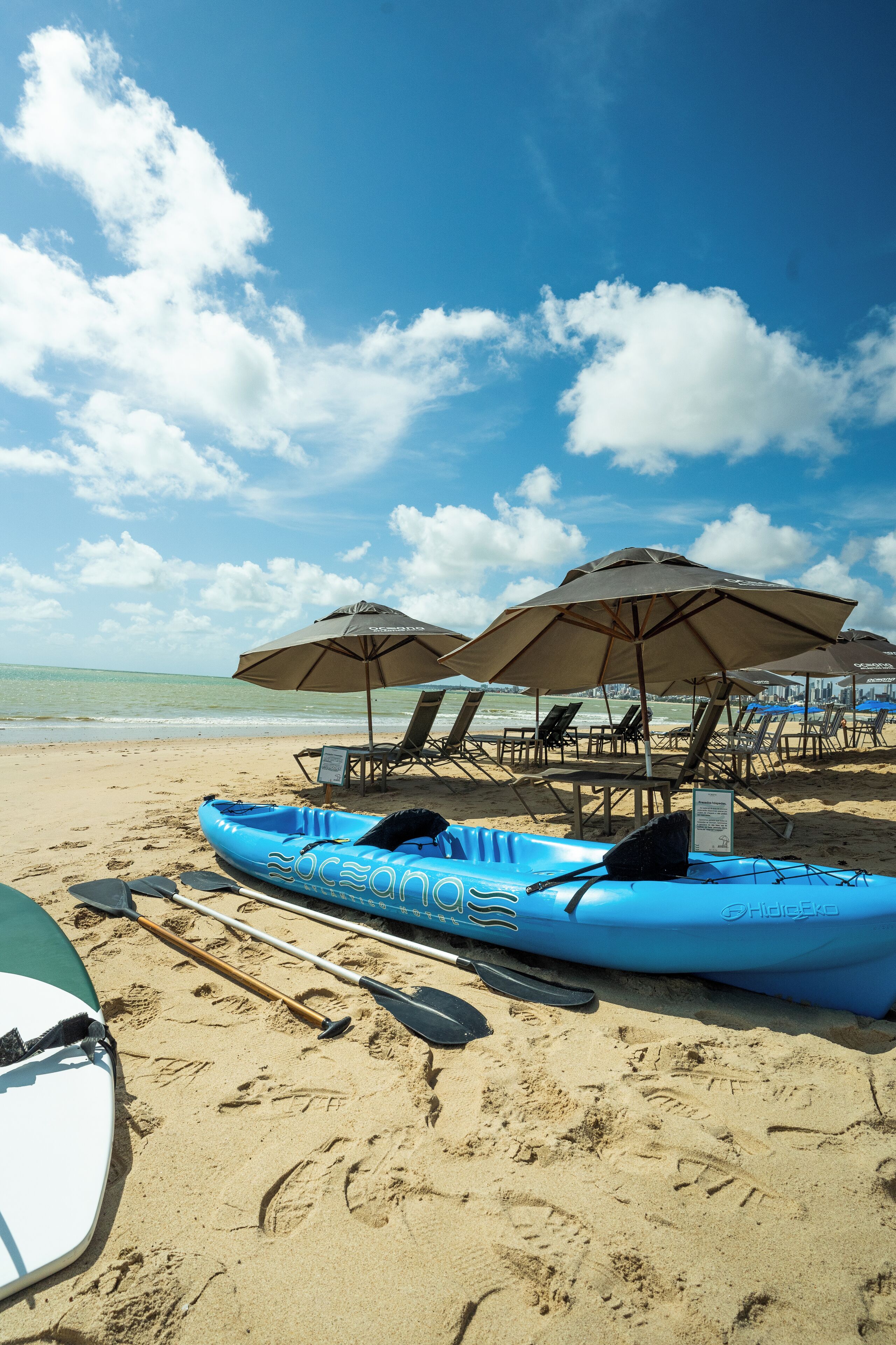 On the beach, white sand