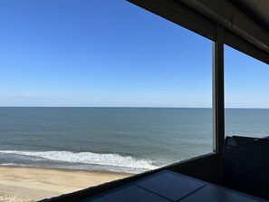 On the beach, sun loungers - Beautiful Beach Front Family-Friendly Condo (Ocean City)