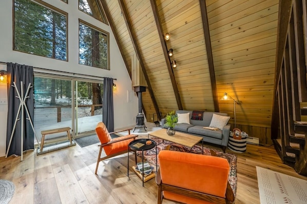 Télévision, cheminée, espaces bureaux