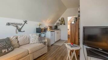 Smart TV, DVD player, books, offices