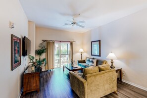 TV, DVD player, table football, ping pong