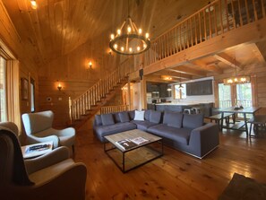 Smart TV, fireplace, video games, foosball