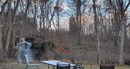 Rustic, Cozy Cottage with Backyard Waterfall and Cayuga Lake Views!