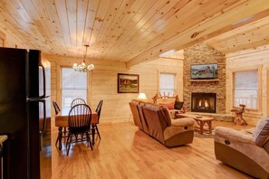 Smart TV, fireplace, video games, table football