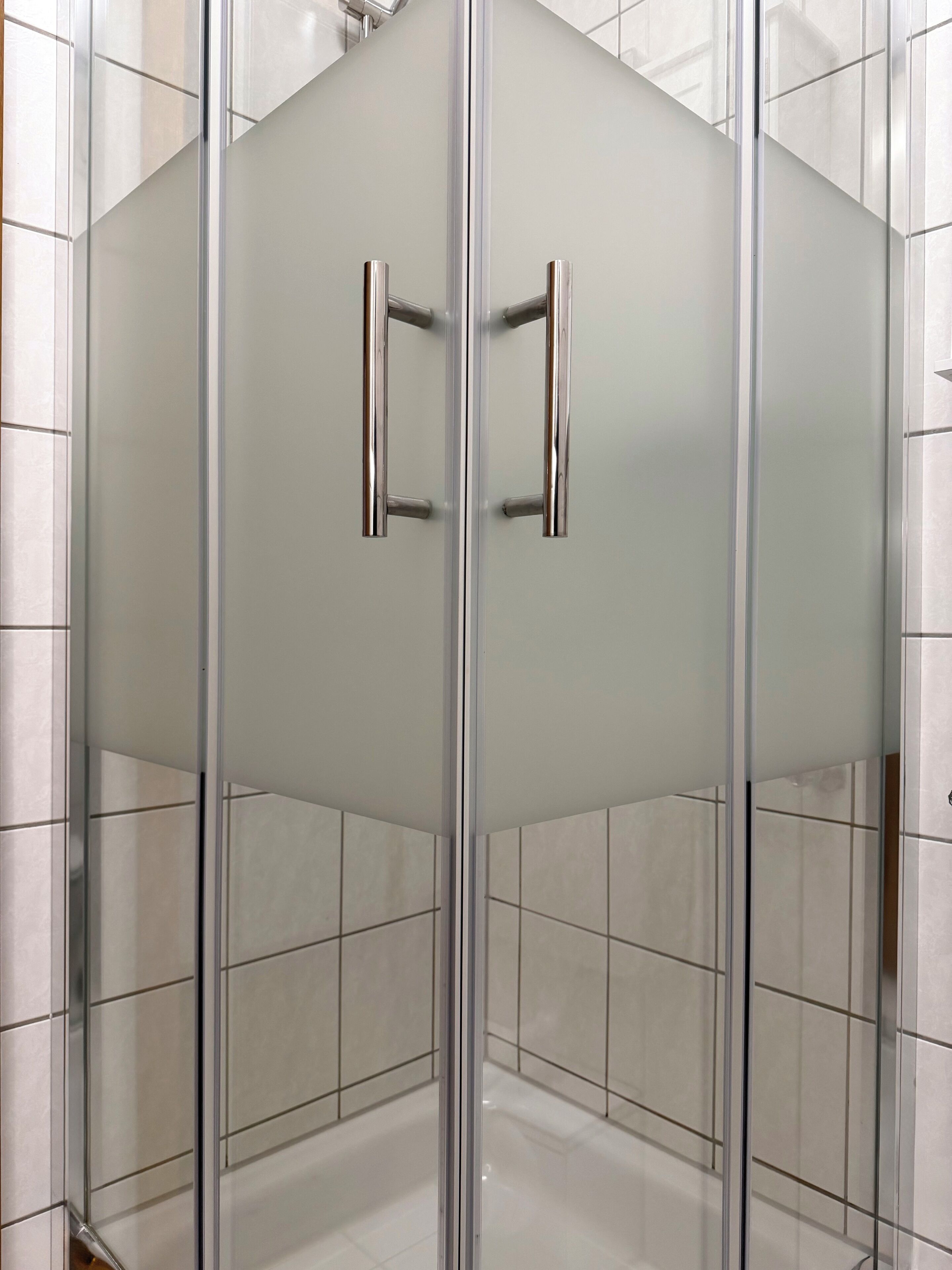 Combined shower/bathtub, hair dryer, towels