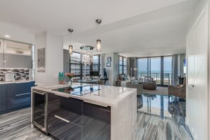 Fridge, microwave, oven, stovetop - ⭐️Too Nice to Rent ~ Luxury end unit on beach with monster ocean & city views 🌊👀☀️ (Marco Island)