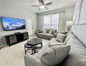 Smart TV, DVD player, table football, ping pong