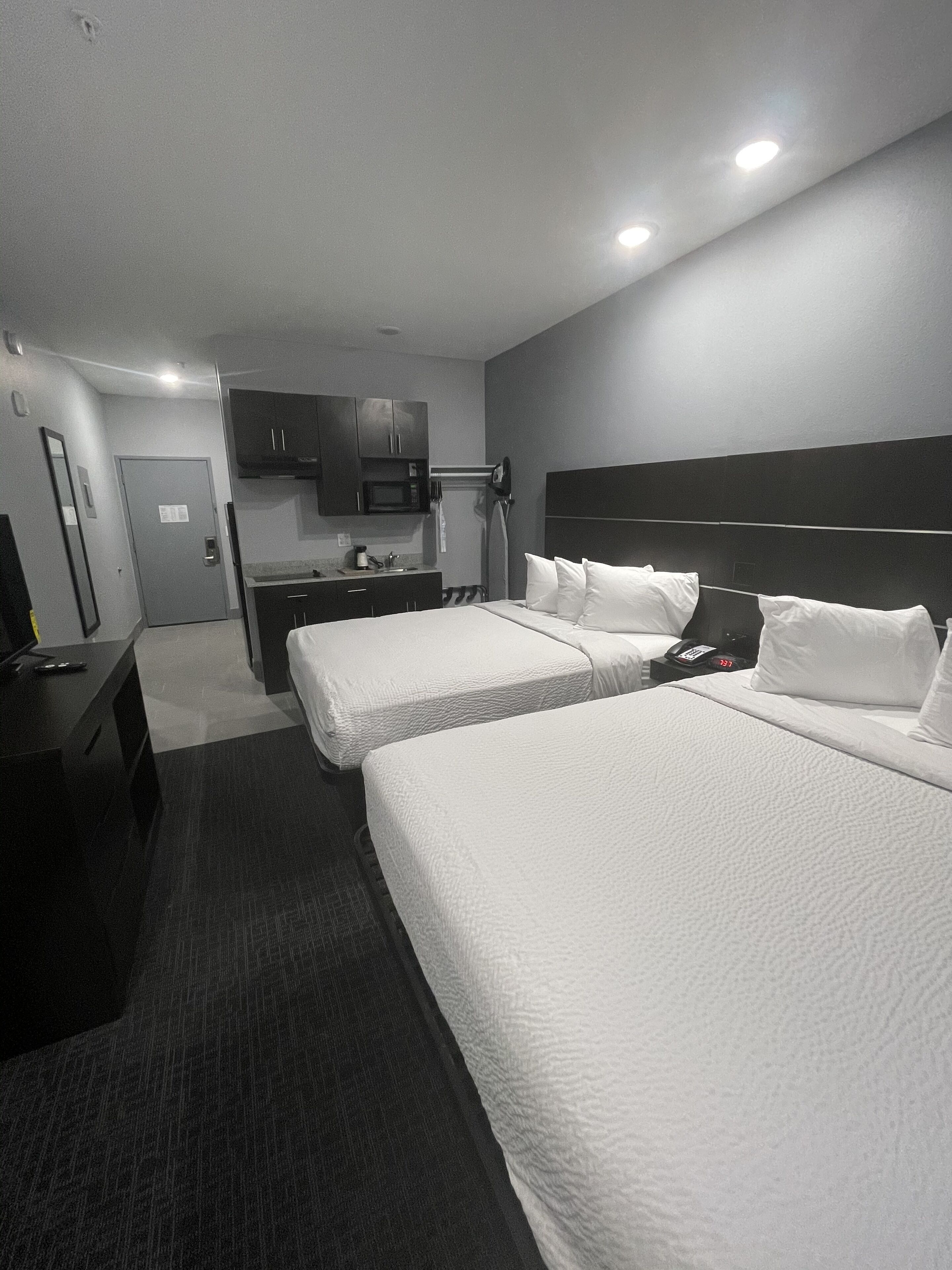 Room, 2 Queen Beds, Non Smoking (Kitchenette) | Desk, iron/ironing board, free WiFi, bed sheets