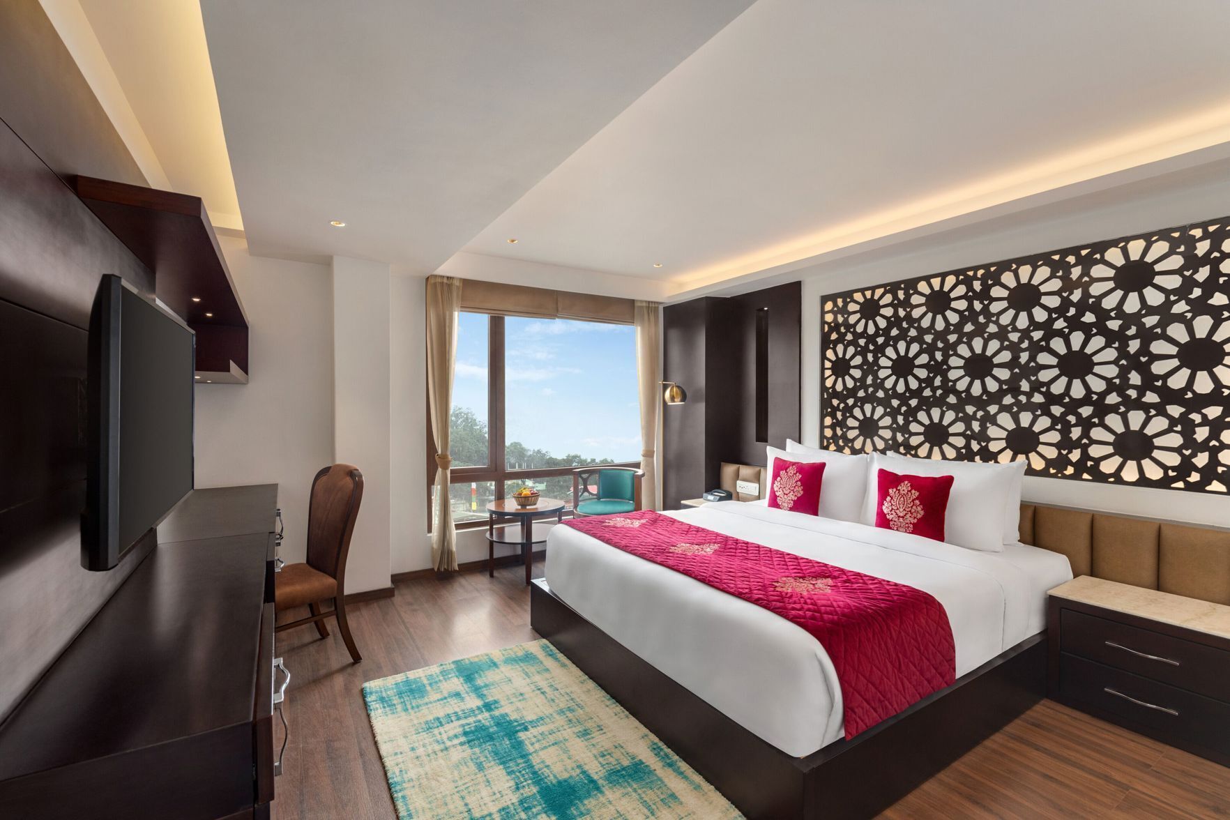 Pillow-top beds, minibar, in-room safe, desk