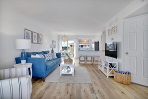 Smart TV, DVD player, music library, stereo