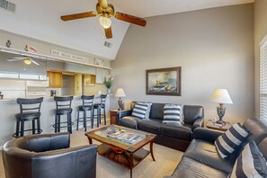 TV, fireplace, DVD player