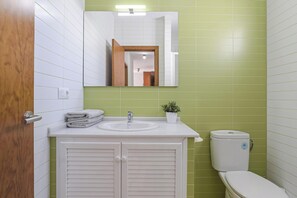 Ducha, secador de pelo y toallas