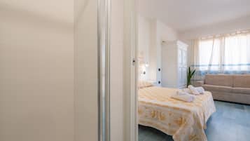 Een strijkplank/strijkijzer, gratis wifi, beddengoed