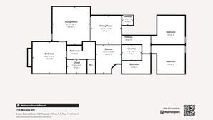 A floor plan of a property with 715 Moraine #21, including a living room, dining room, kitchen, two bedrooms, a bathroom, and a laundry area. - Mountain Chic Condo Near Grand Targhee and Driggs (Driggs)