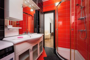 Douche, serviettes fournies