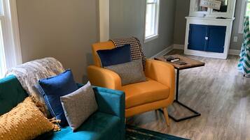 Smart TV, DVD player, books, video library