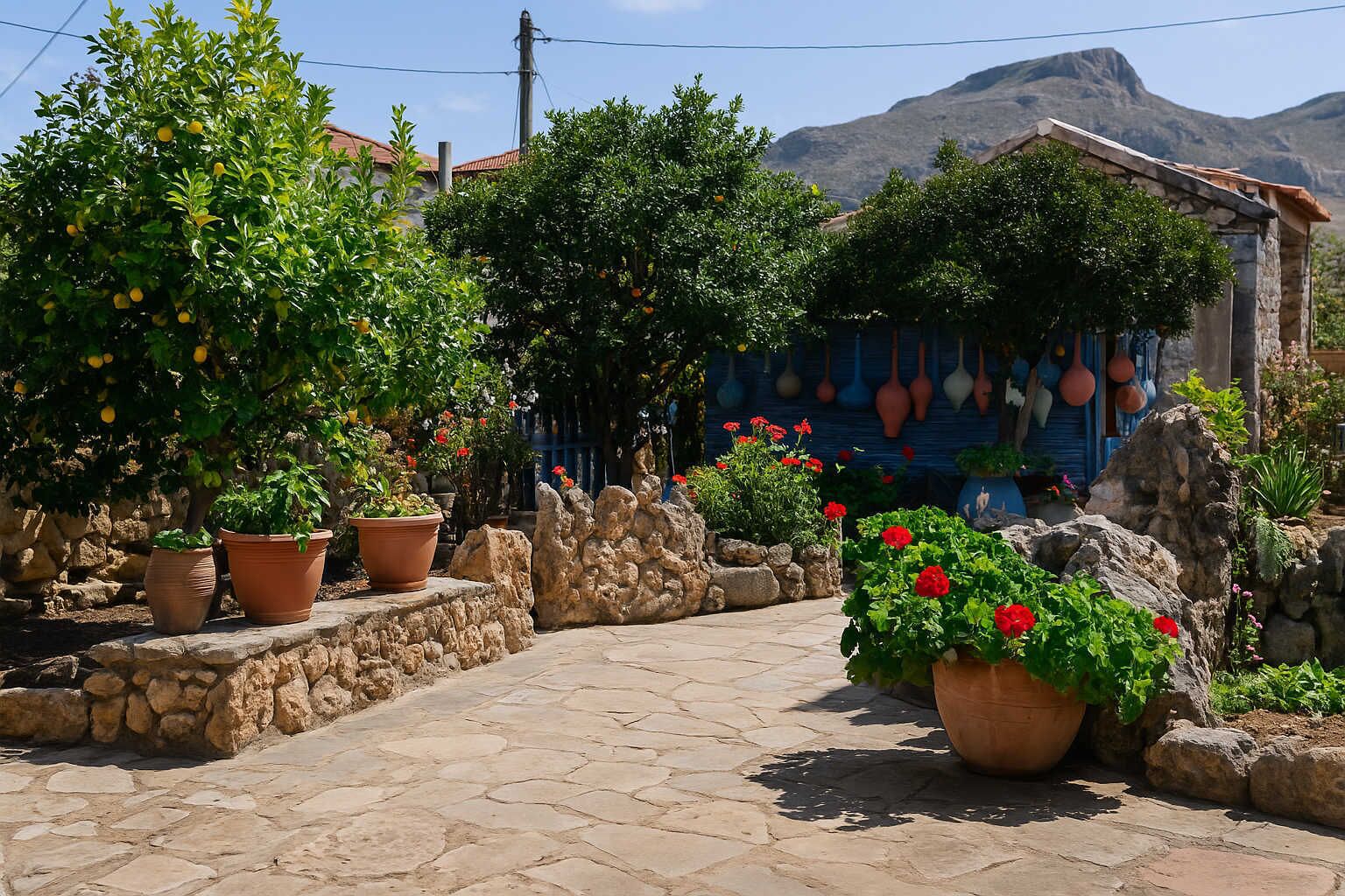 Exterior Details – Garden of the Property – Lush greenery, local plants, and bright natural tones bring life to the villa’s exterior.