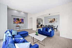 TV, fireplace, offices