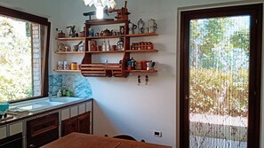 Fridge, oven, stovetop, high chair