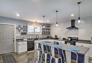 Fridge, microwave, dishwasher, coffee/tea maker - Sister Shores Sheridan Beach House  (Michigan City)