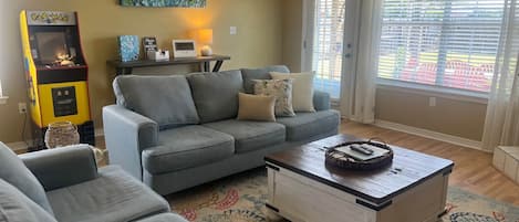 TV, fireplace, DVD player