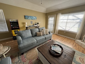 TV, fireplace, DVD player