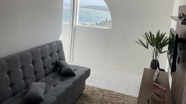 Comfort Apartment | Living area | Smart TV - FLAT ACONCHEGO - 40 metros da praia (São José da Coroa Grande)