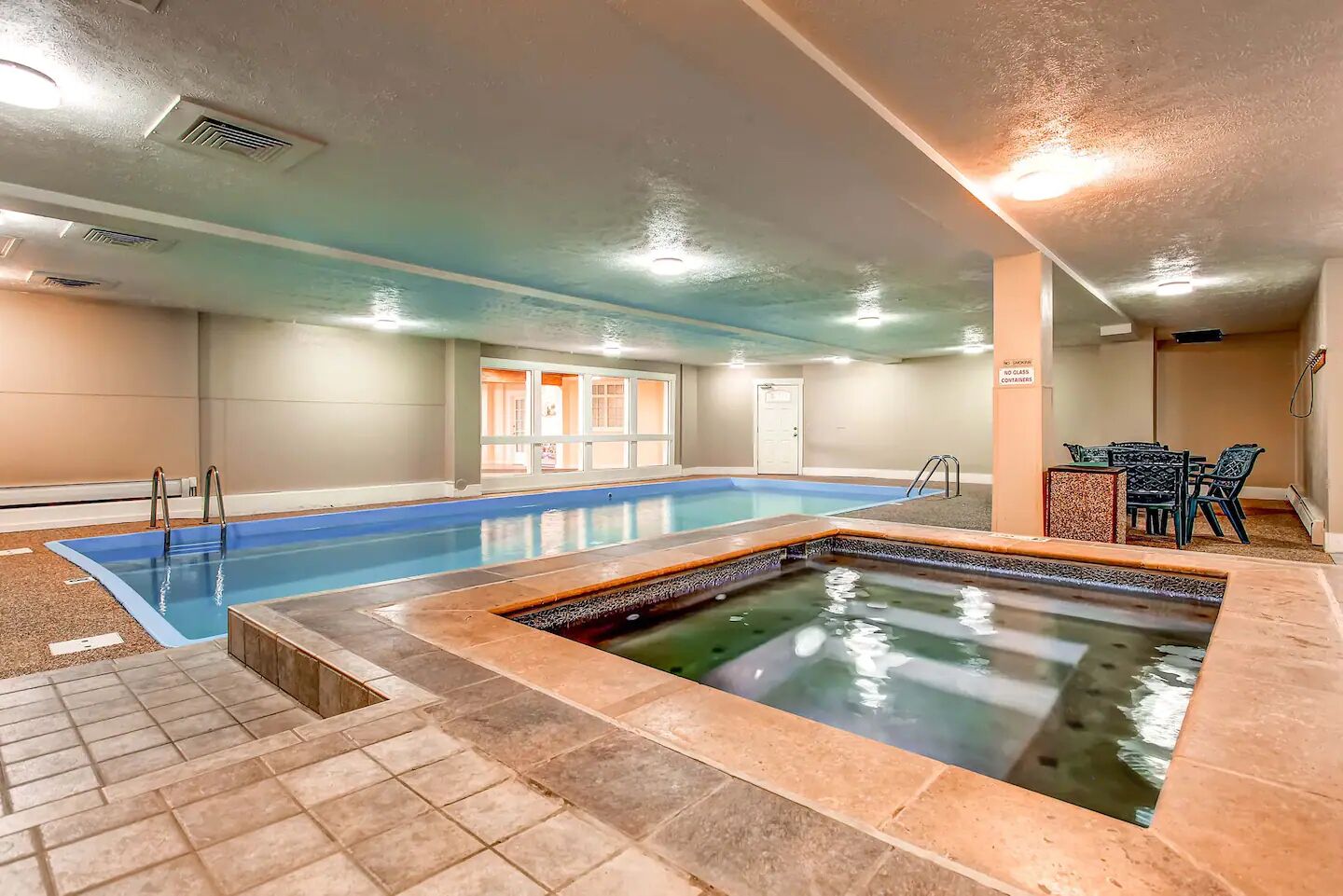 Indoor pool, a heated pool