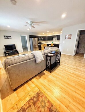 Smart TV, DVD player, books, video library