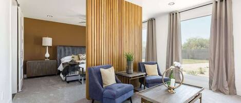 Smart TV, fireplace, table football, offices