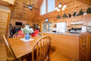 Dining - 3 BR 2 BA Quaint Log Cabin with wrap around deck and Hot Tub close to Dollywood (Sevierville)