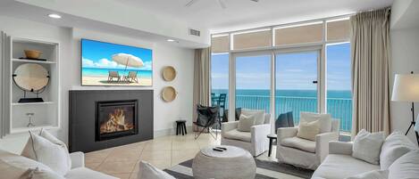 TV connectée, cheminée