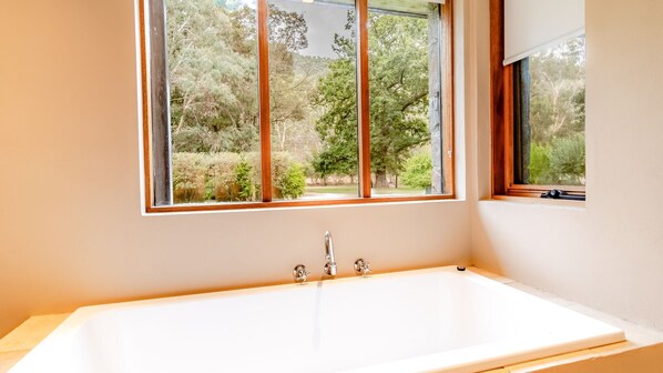 Combined shower/bathtub, hair dryer