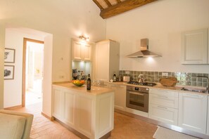 Kühlschrank, Ofen, Herdplatte, Wasserkocher mit Kaffee-/Teezubehör