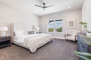 4 bedrooms, desk, iron/ironing board, travel cot