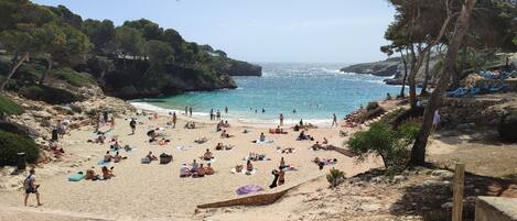 Beach nearby, sun-loungers, beach towels