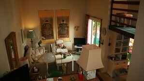 A cozy living room with a sofa, a desk, a computer, and a bunk bed. - Residence Michel Ange Cagnes sur Mer 2BR, 2 baths (Cagnes-sur-Mer)