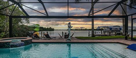 Outdoor pool, a heated pool