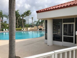 Outdoor pool - Tropical Breeze Getaway! Watch the Shuttles from the Balcony! New Smyrna Beach! (New Smyrna Beach)