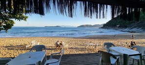 ビーチの近く、サンラウンジャー